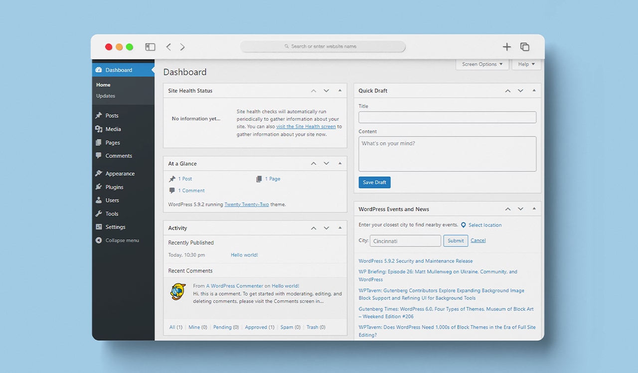 WordPress Dashboard